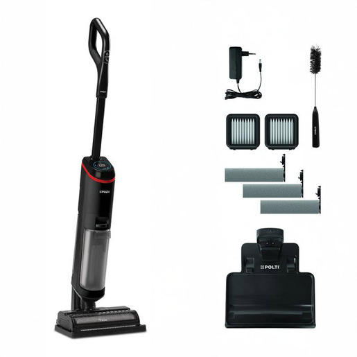 Image of Polti WD40C Aspirapolvere a lavapavimenti 2 in 1 Batteria Secco e bagnato HEPA Senza sacchetto 450 W Nero, Rosso 4 Ah