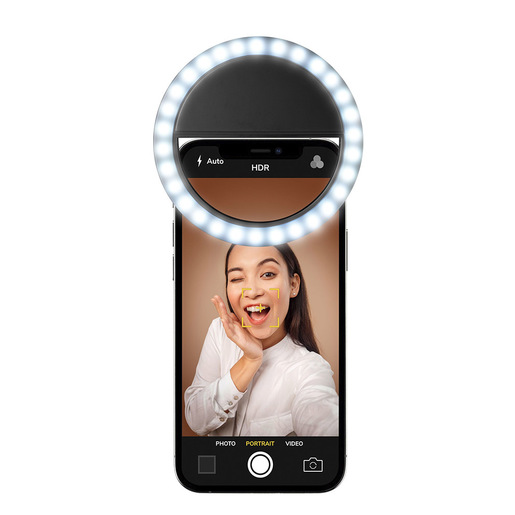 Image of Cellularline Selfie Ring Pocket - Universale Anello led a clip a luminosità regolabile