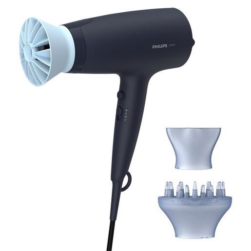 Philips Serie 3000 Asciugacapelli nero con accessorio ThermoProtect BHD360/20