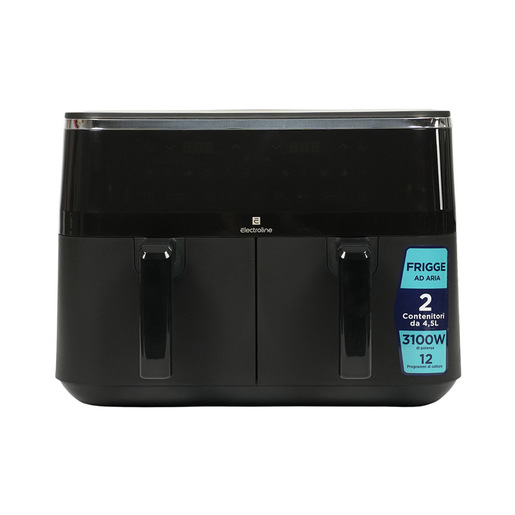 Image of Electroline ELNEXTDBAF662 friggitrice Doppia 9 L Indipendente 3100 W Friggitrice ad aria calda Nero