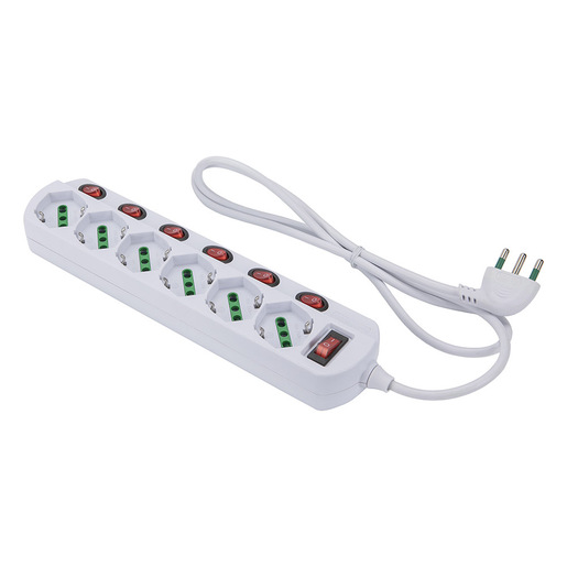 Image of FANTON 47438 prolunghe e multiple 1,2 m 6 presa(e) AC Interno Bianco