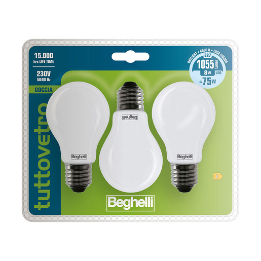 Image of Beghelli 56382BL Lampadina a risparmio energetico Bianco 8 W E27 E