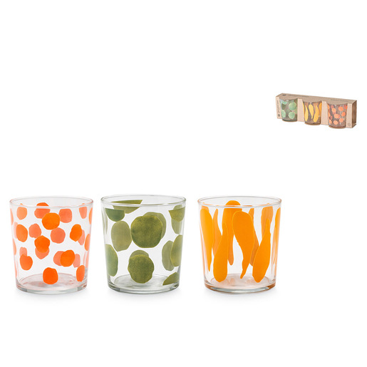 Image of Pengo 2885300 bicchiere per acqua Verde, Arancione, Rosso, Trasparente 3 pz 350 ml
