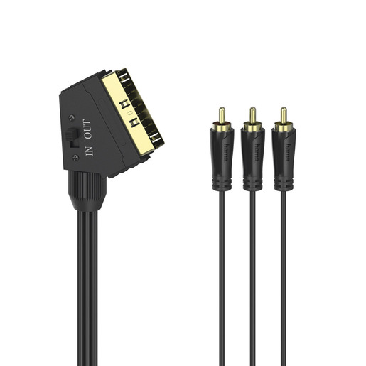 Image of Hama Cavo 3x RCA M / Scart M, 1,5 metri, in-out, connettori dorati