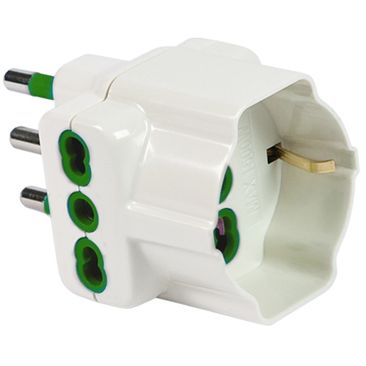 Image of IOPLEE 87640-4077B adattatore per presa di corrente Tipo L (IT) Tipo L (IT) + Tipo F Bianco