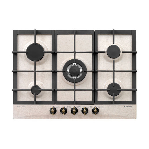 Image of Glem Gas GT755HSA piano cottura Sabbia Da incasso 70 cm 5 Fornello(i)