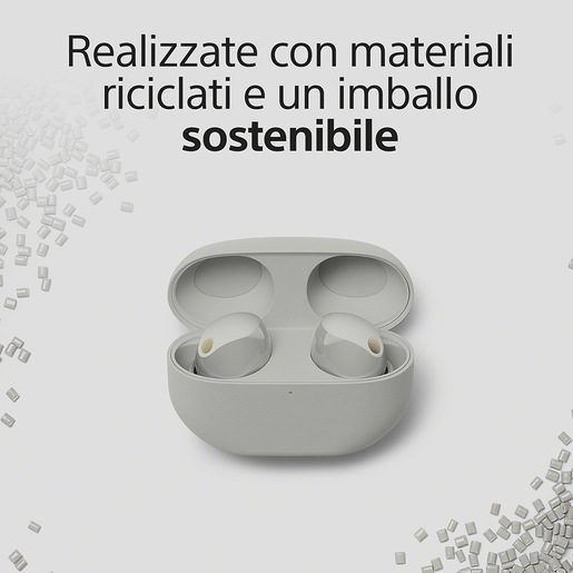 Image of Sony WF-1000XM5 Cuffie Wireless con Noise Cancelling - Durata della batteria fino a 24 ore - Argento