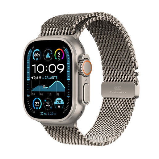 Image of Apple Watch Ultra 2 GPS + Cellular 49mm Cassa in Titanio con Titanio Naturale Milanese Loop - M