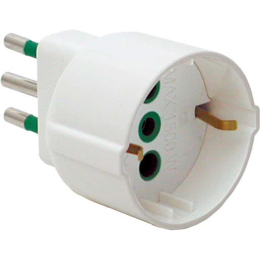 Image of IOPLEE 87120-4077B adattatore per presa di corrente Tipo L (IT) Tipo F Bianco