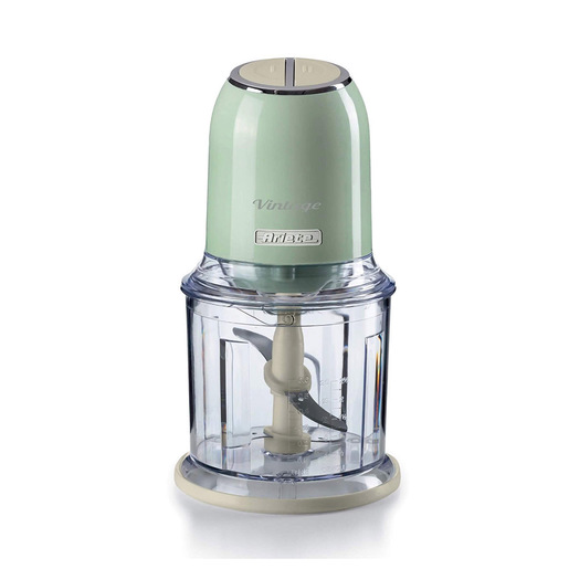 Image of Ariete 438, Tritatutto Vintage, Chopper e Tritaghiaccio, 2 velocità, 4 lame in Acciaio Inox, Tazza graduata 600 ml, 400 W, Verde