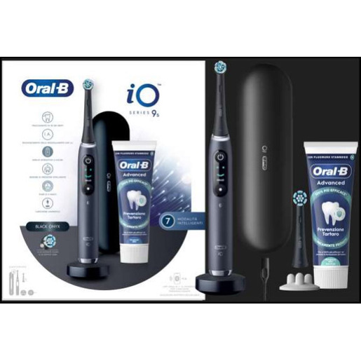 Image of Oral-B Spazzolino Elettrico Ricaricabile iO 9 Nero, 1 Spazzolino Elettrico, 1 Testina, Supporto per testine, Custodia Da Viaggio Ricaricabile + Dentifric