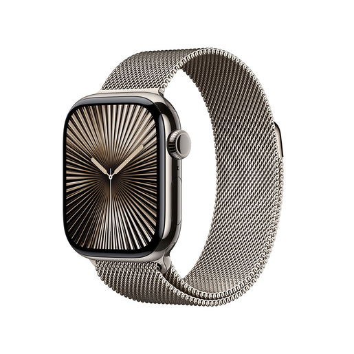 Image of Apple Watch Series 10 Serie 10 GPS + Cellular 42mm Cassa in Titanio con Loop in maglia milanese