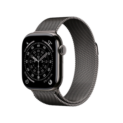 Image of Apple Watch Series 11 GPS + Cellular 42mm Cassa Titanio Ardesia con Loop Milanese Ardesia