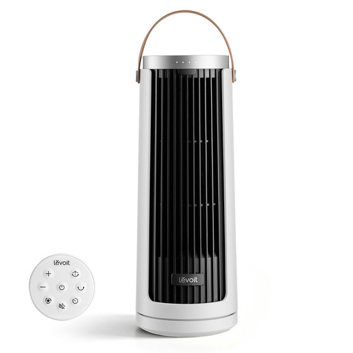 Levoit Windi Mini Plus Ventilatore a torre, 7,0 m/s, 5 velocità, timer da 1 a 12 ore, oscillazione di 90°, ricaricabile, portatile, ideale per l’uso sull