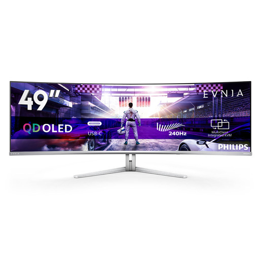 Philips Evnia 8000 49M2C8900/00 Monitor PC 124,2 cm (48.9'') 5120 x 1440 Pixel Dual QHD QD-OLED Bianco