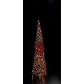 Regalo Albero In Rattan E Ferro Con 20 Led (Funzionamento A Pila 3AA X 1,5V)-image