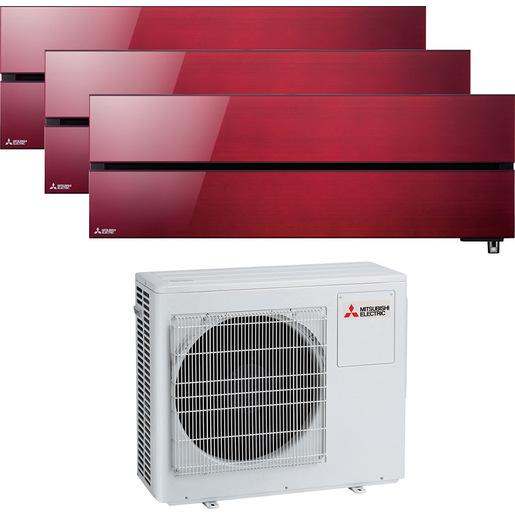 Image of Mitsubishi Electric MITKIT368LNR252+35WF condizionatore fisso Climatizzatore Trialsplit Rosso, Bianco