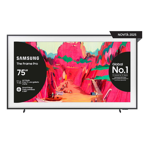 Image of Samsung The Frame Pro AI TV 75'' QE75LS03FWUXZT 4K, Processore NQ4 AI Gen3, 4K AI Upscaling, Art Mode, Matte Display, Neo Quantum HDR, Dolby Atmos & OTS,