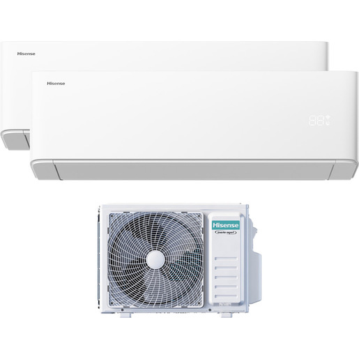 Image of Hisense 2AMW42U4RGC + HAXU090AG x 2 condizionatore fisso Dual split Climatizzatore Bianco 9000 + 9000 BTu