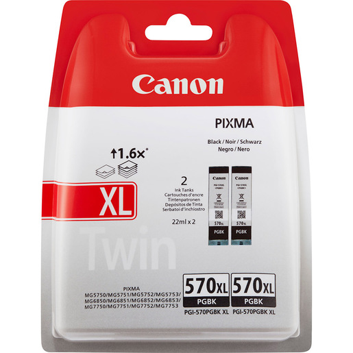 Image of Canon Cartuccia d'inchiostro nero a resa elevata PGI-570BK XL (confezione doppia)