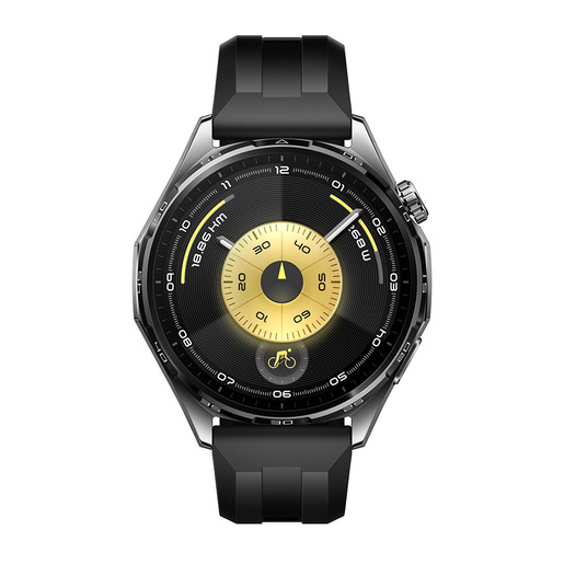 Image of Huawei WATCH GT6, Cassa 46mm in acciaio inossidabile e cinturino nero. Compatibile con iOS e Android. Fino a 21 giorni di autonomia.