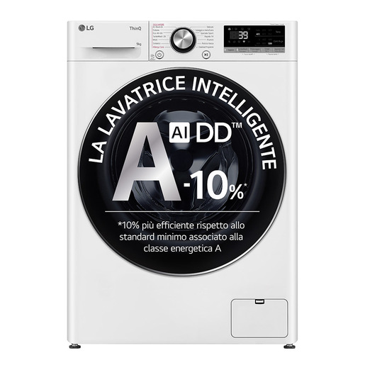 Image of LG F2R7S09TSWC Lavatrice 9kg AI DD, Classe A-10%, 1200 giri, TurboWash, Vapore,Wi-Fi
