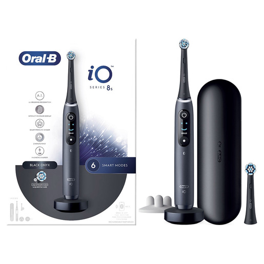 Image of        Oral-B iO Spazzolino Elettrico Ricaricabile 8S Nero, 2 Testine, 1 Cust