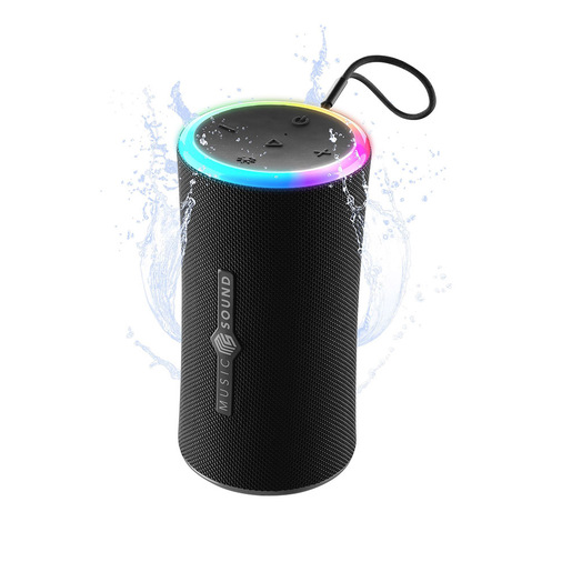 Music Sound AURA 20 Speaker Bluetooth portatile da 20W con protezione IPX6, effetti luce RGB e autonomia fino a 10 ore per un suono travolgente ovunque t
