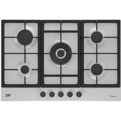 Image of Beko HIAW75225SXE piano cottura Acciaio inox Da incasso 75 cm Gas 5 Fornello(i)