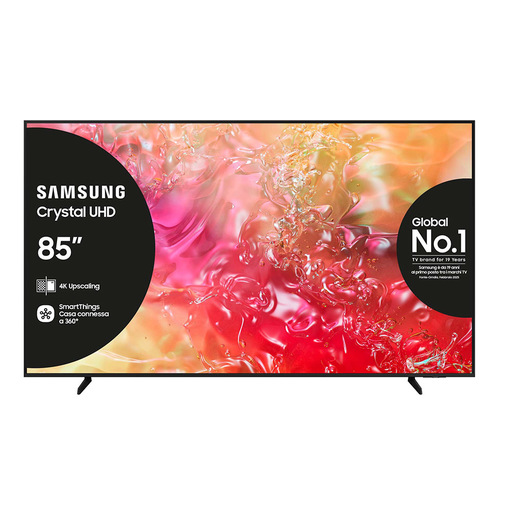 Image of Samsung TV Crystal UHD 4K 85'' UE85DU7170UXZT Smart TV Wi-Fi Black 2024, Processore Crystal 4K, 4K Upscaling, Slim Look Design, OTS Lite