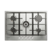 Indesit Thp 751 W/Ix/I It 1 Piano Gas Inox 75Cm 5 Fuochi Bruciatore Doppia Corona Griglie In Ghisa Lavabili In Lavastoviglie-image