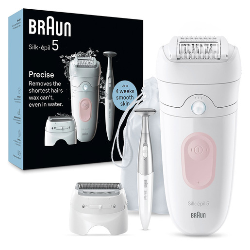 Image of Braun Silk-épil 5 5-230, Epilatore Elettrico Donna, Per Una Epilazione Semplice, Bianco/Rosa