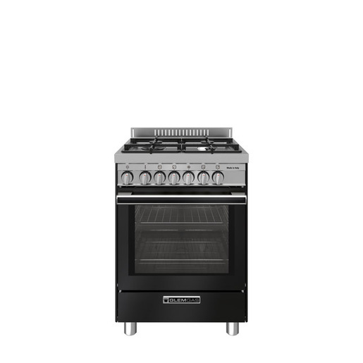 Image of Glem Gas ST664MBK cucina A+ Elettrico Nero, Acciaio inox