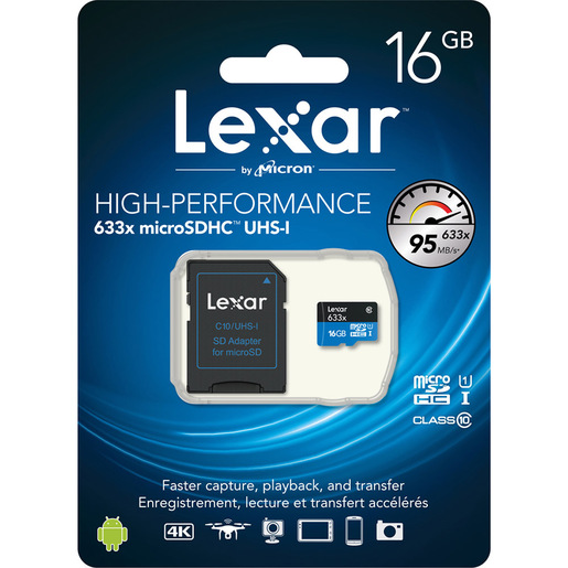 Image of Lexar High-Performance 633x microSDHC/microSDXC UHS-I memoria flash 16