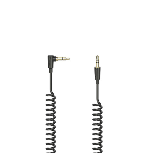 Image of Hama Cavo Jack 3.5 mm 90° M/Jack 3.5 mm M, 1,5 metri, spiralato, ultra sottile, connettori dorati