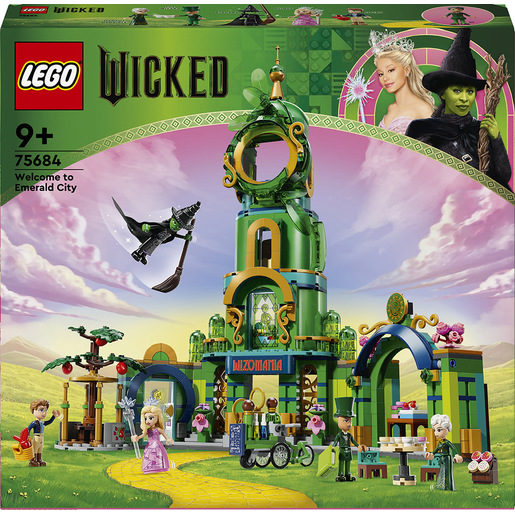 Image of LEGO Wicked 75684 Benvenuti nella Città di Smeraldo, Gioco da Collezione per Bambini 9+ con Torre Giocattolo e 5 Personaggi
