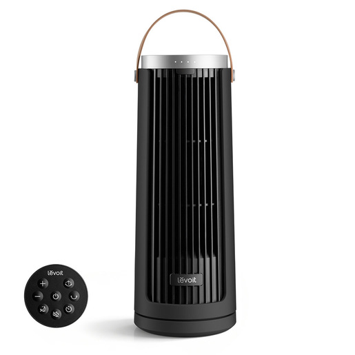 Levoit Windi Mini Ventilatore a torre, 7,0 m/s, 5 velocità, timer da 1 a 12 ore, oscillazione di 90°, portatile, ideale per l’uso sulla scrivania