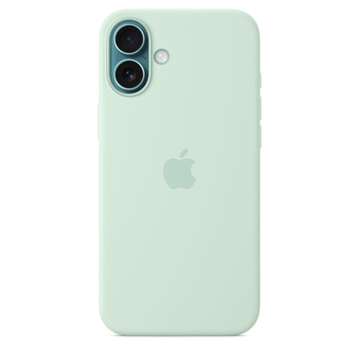 Image of Apple Custodia MagSafe in silicone per iPhone 16 Plus – Acquamarina