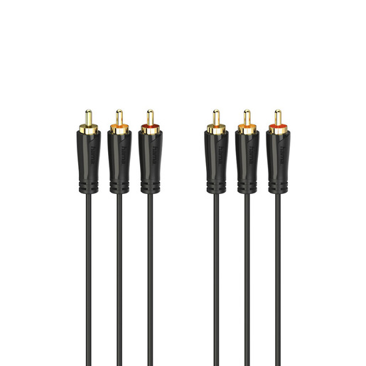 Image of Hama Cavo 3x RCA M / 3x RCA M, 1,5 metri, connettori dorati