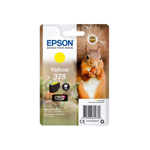 Image of Epson Squirrel Singlepack Yellow 378 Claria Photo HD Ink