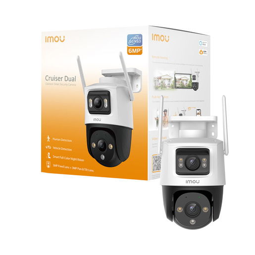 Image of Imou Crusier DUAL 6MP (3MP+3MP) Telecamera Wi-Fi da esterno, motorizzata con Doppio Obiettivo, Visione Notturna a Colori, Rilevamento Umano/Veicoli e
