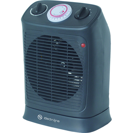 Image of Electroline FHE220TIME stufetta elettrica Interno Nero 2000 W Riscaldatore ambiente elettrico con ventilatore