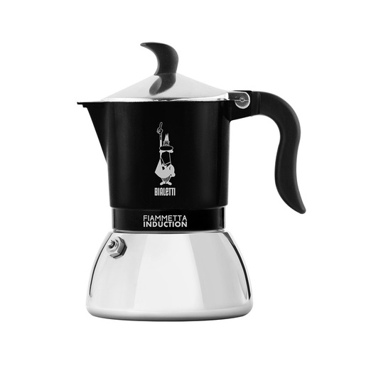 Bialetti Fiammetta Induction Moka 0,18 L Nero, Acciaio inossidabile