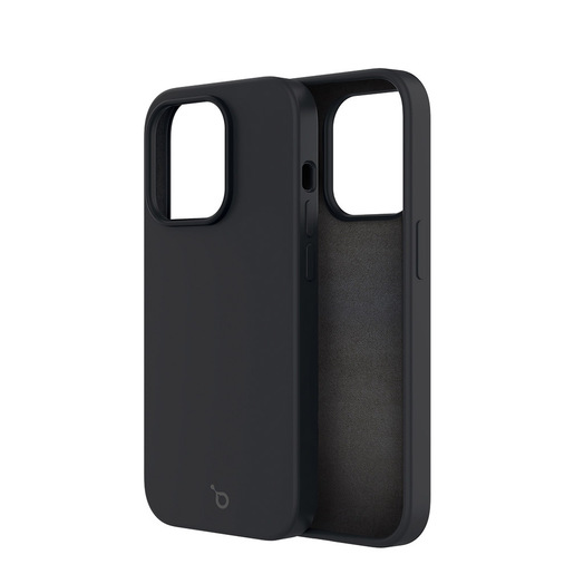 Image of IOPLEE Custodia in TPU Siliconato con microfibra interna - Nero per iPhone 15 Pro