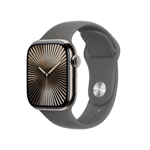 Image of Apple Watch Series 10 Serie 10 GPS + Cellular 42mm Cassa in Titanio con Stone Grey Sport Band - M/L