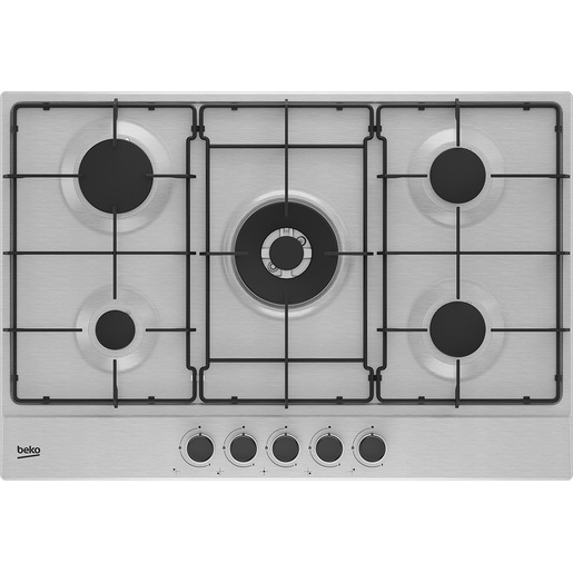 Image of        Beko HIAW75223SXE Acciaio inossidabile Da incasso 75 cm Gas 5 Fornello