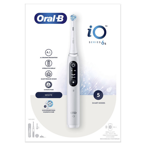 Image of Oral-B iO iO6 Spazzolino Elettrico Ricaricabile Bianco con Custodia da Viaggio