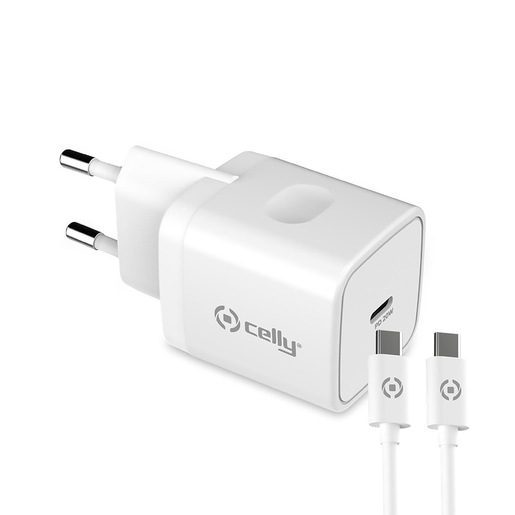 Image of Celly TC1C20WTYPECWH Caricabatterie per dispositivi mobili Bianco Interno