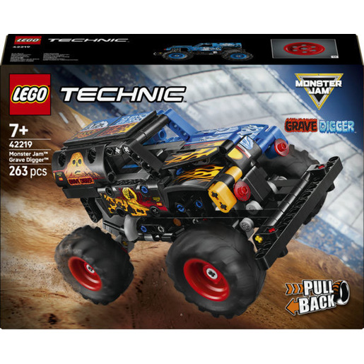 Image of LEGO Technic 42219 Monster Jam Grave Digger Fuoco e Ghiaccio, Camion Giocattolo Pull-Back, Regalo per Bambini e Bambine da 7+