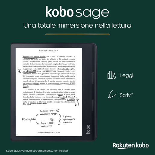 Image of Rakuten Kobo Sage lettore e-book Touch screen 32 GB Wi-Fi Nero